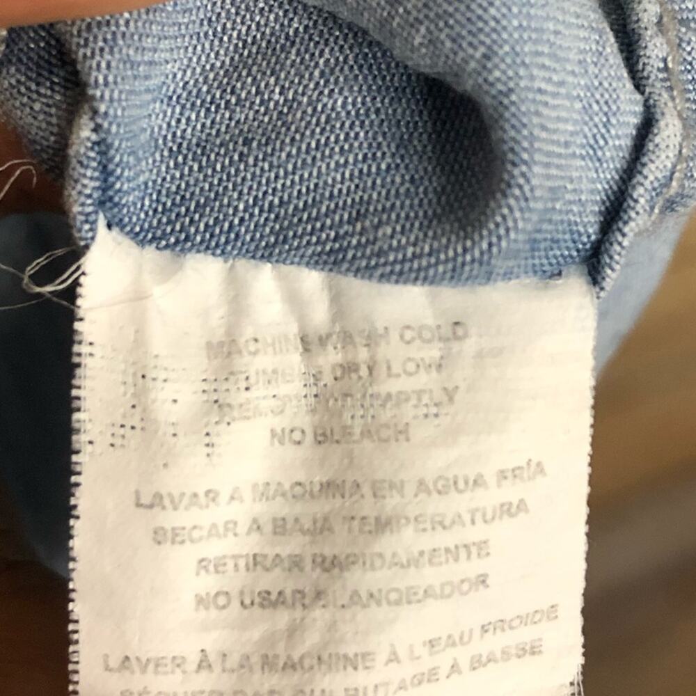 Rails Chambray Faux Leather Textured Collar Top - image 5